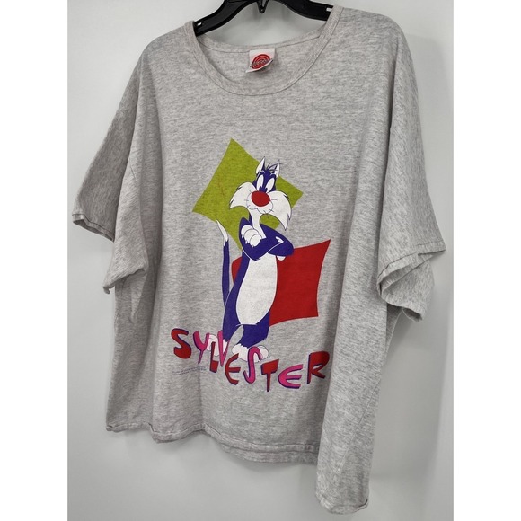 Vintage 1993 Sylvester Looney Tunes Warner Bros Shirt 3XL 90s USA - Picture 2 of 8
